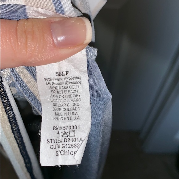 SELF Cross Back Backless Maxi Dress Tan/Wht/Blue - Picture 5 of 6